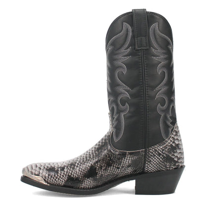 Monty Snake Print Pointed Toe Pull On Cowboy Boots - SundialMonty Snake Print Pointed Toe Pull On Cowboy Boots