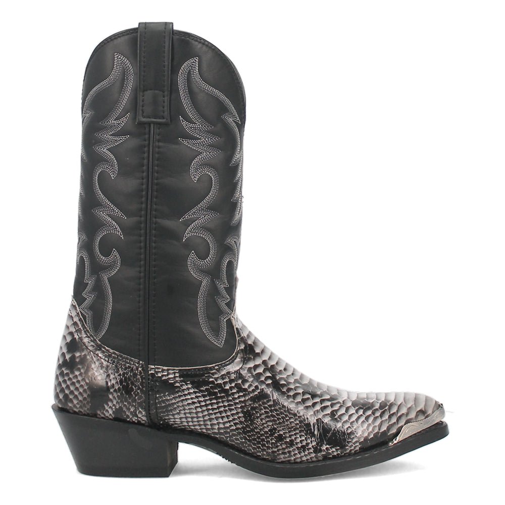 Monty Snake Print Pointed Toe Pull On Cowboy Boots - SundialMonty Snake Print Pointed Toe Pull On Cowboy Boots