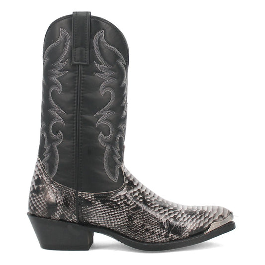 Monty Snake Print Pointed Toe Pull On Cowboy Boots - SundialMonty Snake Print Pointed Toe Pull On Cowboy Boots