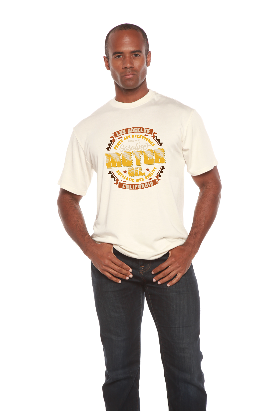 Motor oil Men's Bamboo Viscose/Organic Cotton Short Sleeve Graphic T-Shirt