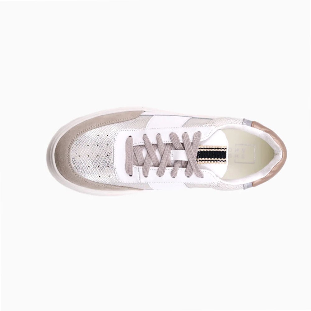 Oriana Metallic Snake Print Lace Up Sneakers - SundialOriana Metallic Snake Print Lace Up Sneakers