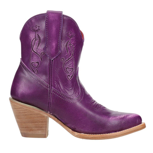 Pixie Embroidered Pointed Toe Pull On Cowboy Booties - SundialPixie Embroidered Pointed Toe Pull On Cowboy Booties