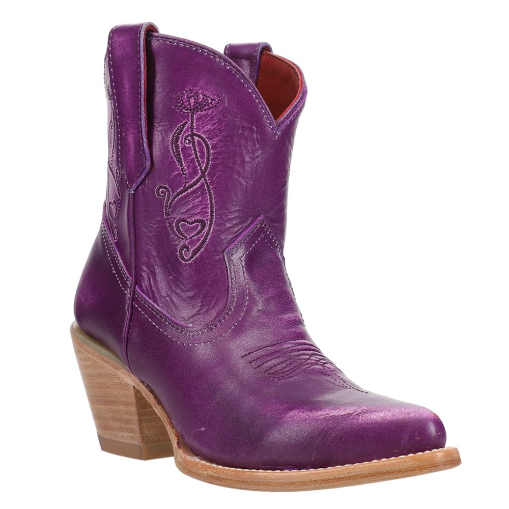 Pixie Embroidered Pointed Toe Pull On Cowboy Booties - SundialPixie Embroidered Pointed Toe Pull On Cowboy Booties