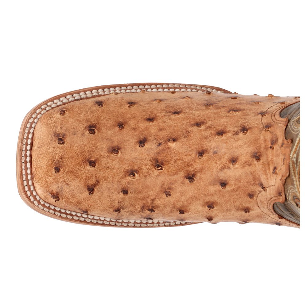 PRCA Collection Full - Quill Ostrich Embroidered Square Toe Pull On Cowboy Boots - SundialPRCA Collection Full - Quill Ostrich Embroidered Square Toe Pull On Cowboy Boots