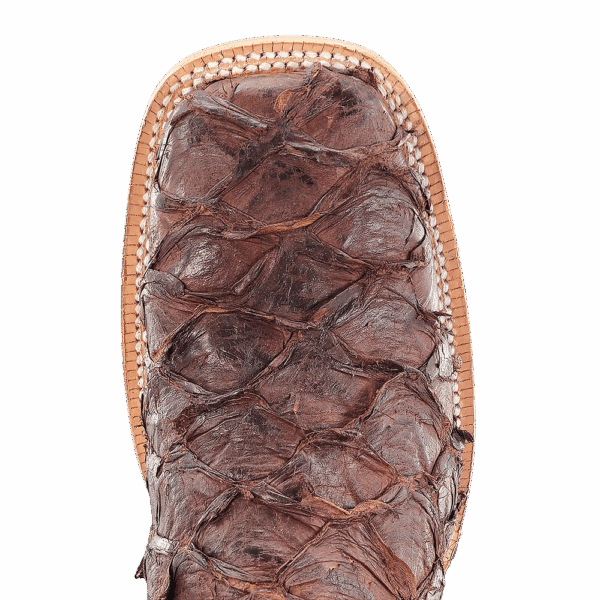 R Watson Men's Chocolate Matte Pirarucu Exotic Western Boots RW7805-2