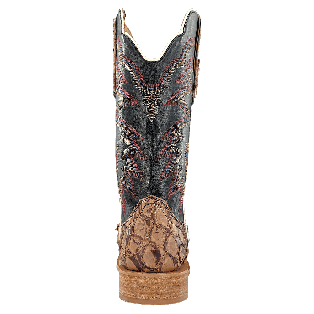 R Watson Men's Saddle Matte Pirarucu Exotic Western Boots RW7806-2
