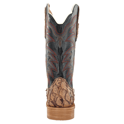 R Watson Men's Saddle Matte Pirarucu Exotic Western Boots RW7806-2