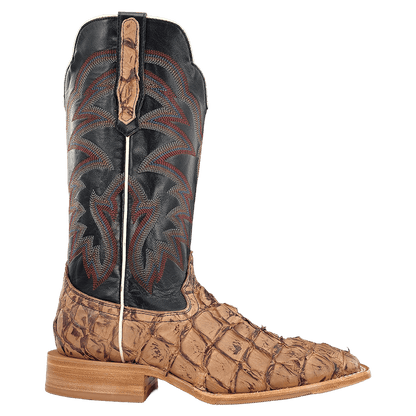R Watson Men's Saddle Matte Pirarucu Exotic Western Boots RW7806-2