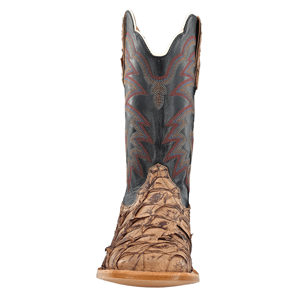 R Watson Men's Saddle Matte Pirarucu Exotic Western Boots RW7806-2