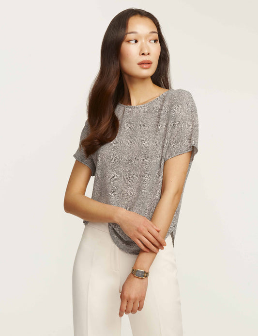 Petite Rambling Mini Dot Bateau Blouse