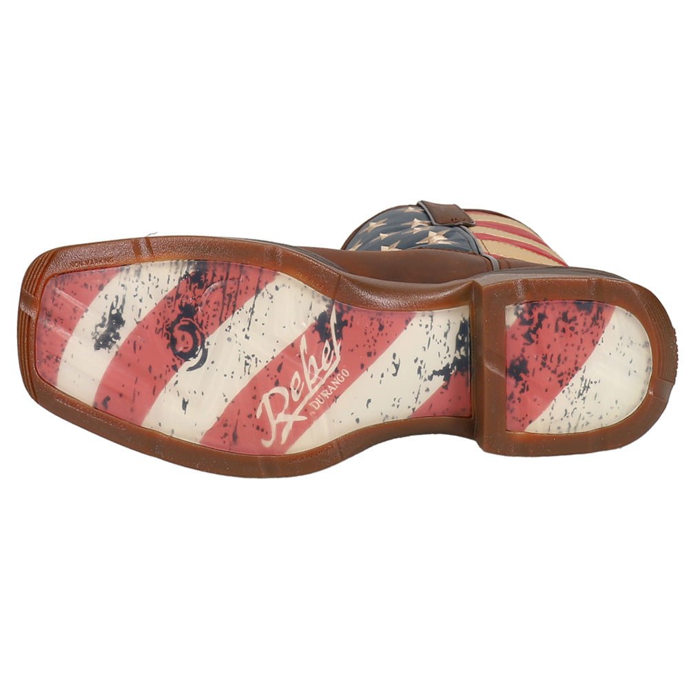 Rebel Patriotic Pull On Western Flag Square Toe Boots - SundialRebel Patriotic Pull On Western Flag Square Toe Boots