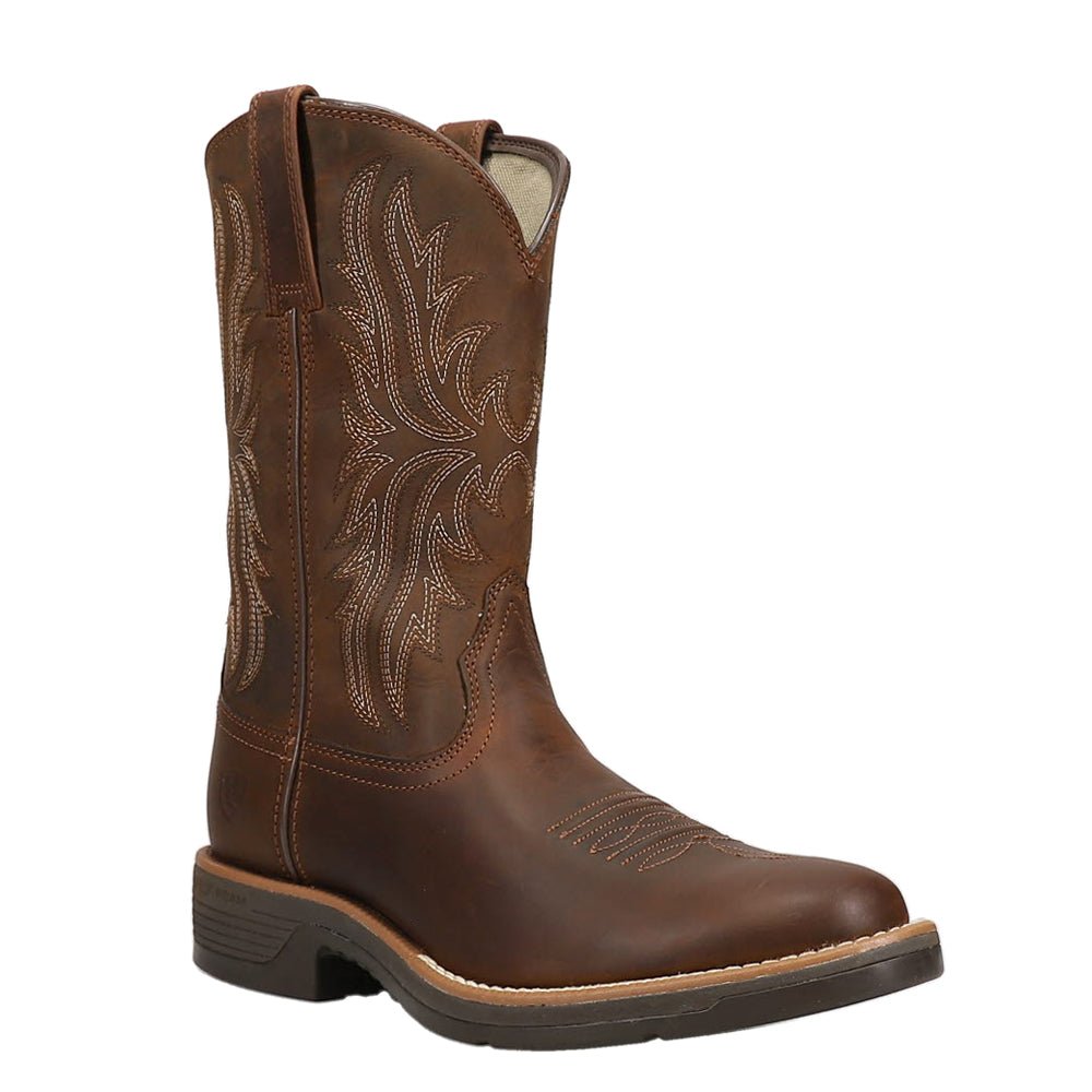 Ridgeback Embroidered Square Toe Pull On Cowboy Boots - SundialRidgeback Embroidered Square Toe Pull On Cowboy Boots