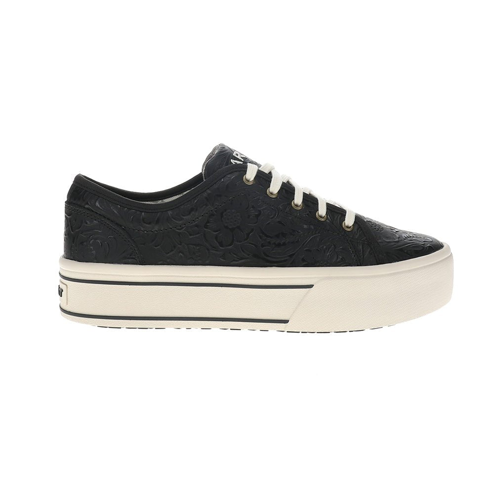 Skylar Floral Embossed Lace Up Sneakers - SundialSkylar Floral Embossed Lace Up Sneakers