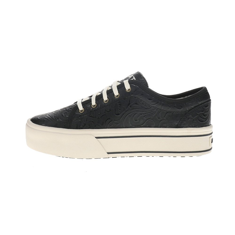 Skylar Floral Embossed Lace Up Sneakers - SundialSkylar Floral Embossed Lace Up Sneakers
