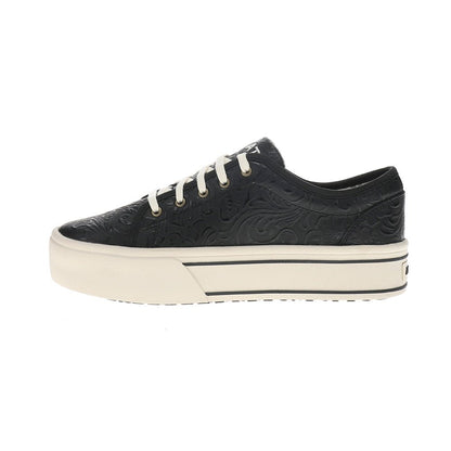 Skylar Floral Embossed Lace Up Sneakers - SundialSkylar Floral Embossed Lace Up Sneakers