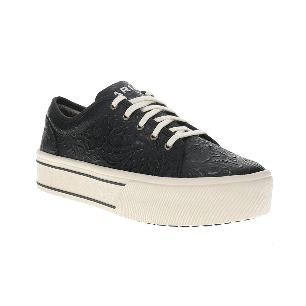 Skylar Floral Embossed Lace Up Sneakers - SundialSkylar Floral Embossed Lace Up Sneakers