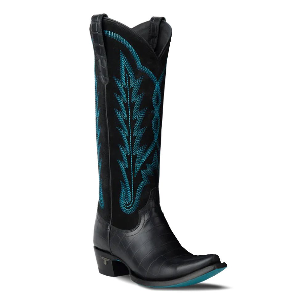 Skylight Croc Embossed Snip Toe Zippered Cowboy Boots - SundialSkylight Croc Embossed Snip Toe Zippered Cowboy Boots