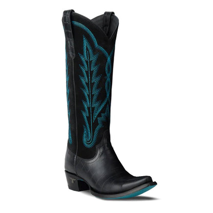 Skylight Croc Embossed Snip Toe Zippered Cowboy Boots - SundialSkylight Croc Embossed Snip Toe Zippered Cowboy Boots