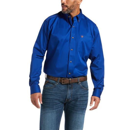 Solid Twill Collared Long Sleeve Button Up Shirt - SundialSolid Twill Collared Long Sleeve Button Up Shirt