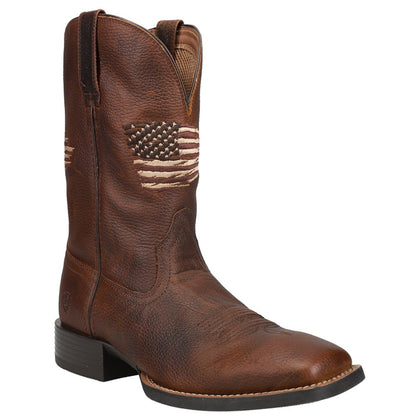 Sport All Country Patriotic Square Toe Pull On Cowboy Boots - SundialSport All Country Patriotic Square Toe Pull On Cowboy Boots