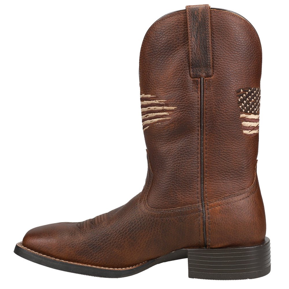 Sport All Country Patriotic Square Toe Pull On Cowboy Boots - SundialSport All Country Patriotic Square Toe Pull On Cowboy Boots