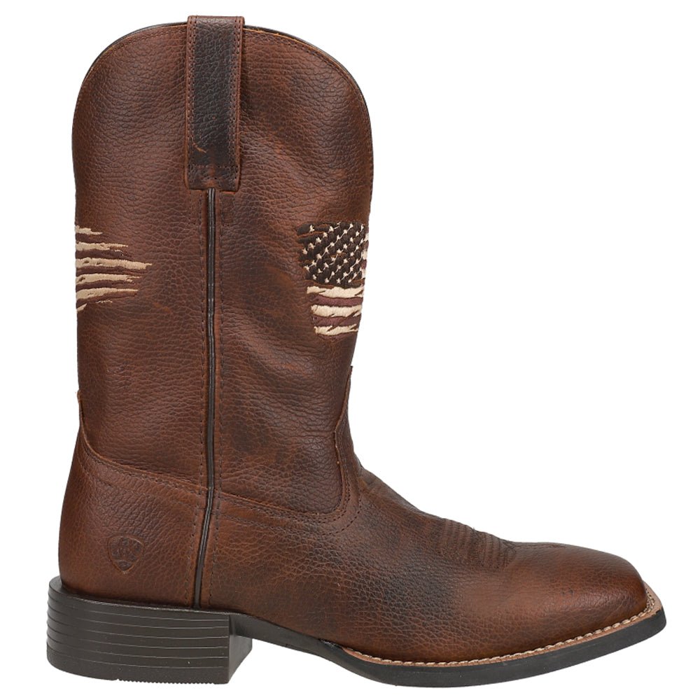 Sport All Country Patriotic Square Toe Pull On Cowboy Boots - SundialSport All Country Patriotic Square Toe Pull On Cowboy Boots