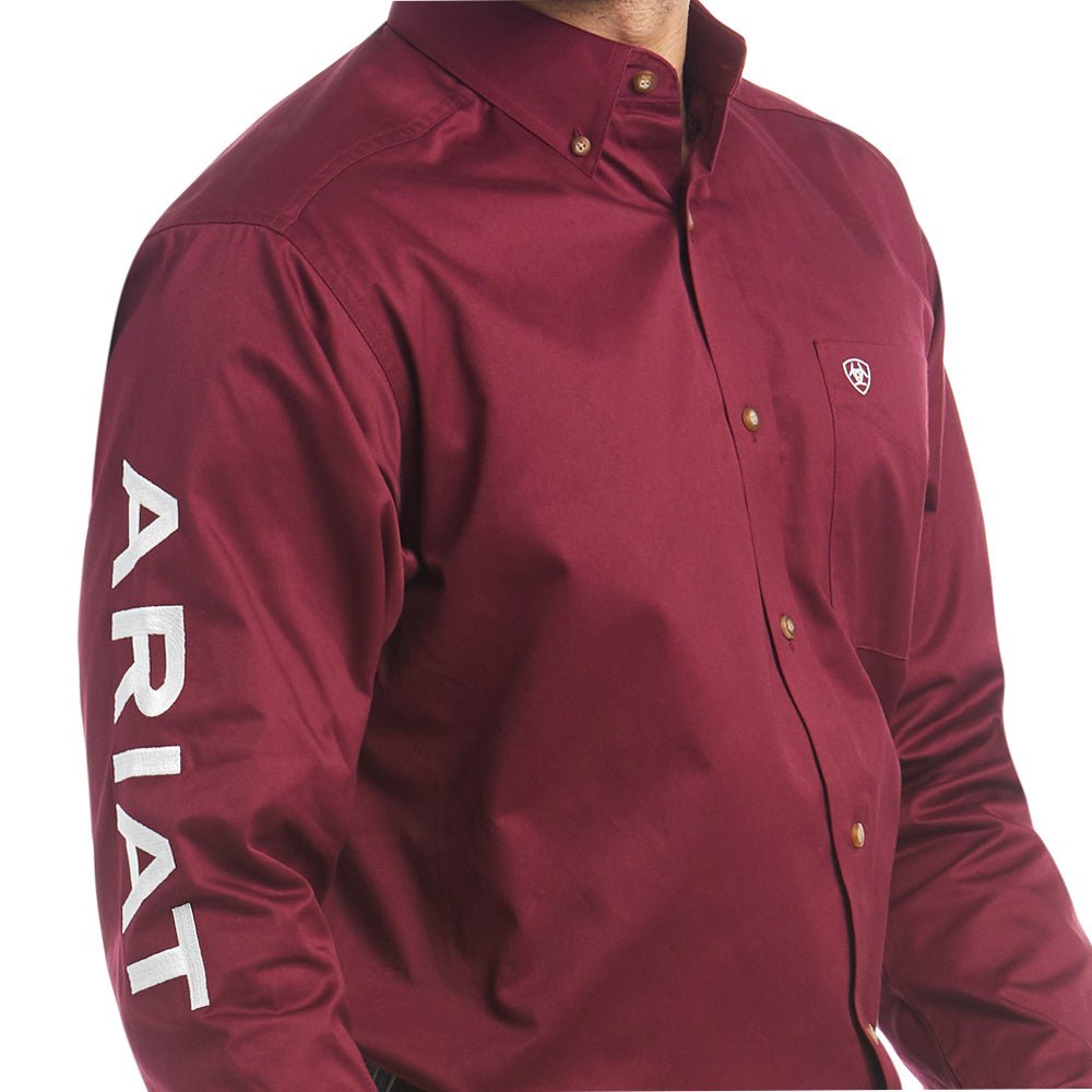 Team Logo Collared Long Sleeve Button Up Shirt - SundialTeam Logo Collared Long Sleeve Button Up Shirt