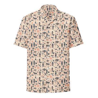 Cosmic Wrangler: Western Space Cowboy Button-Up Shirt