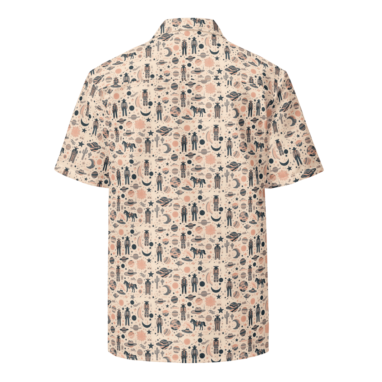 Cosmic Wrangler: Western Space Cowboy Button-Up Shirt