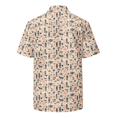Cosmic Wrangler: Western Space Cowboy Button-Up Shirt
