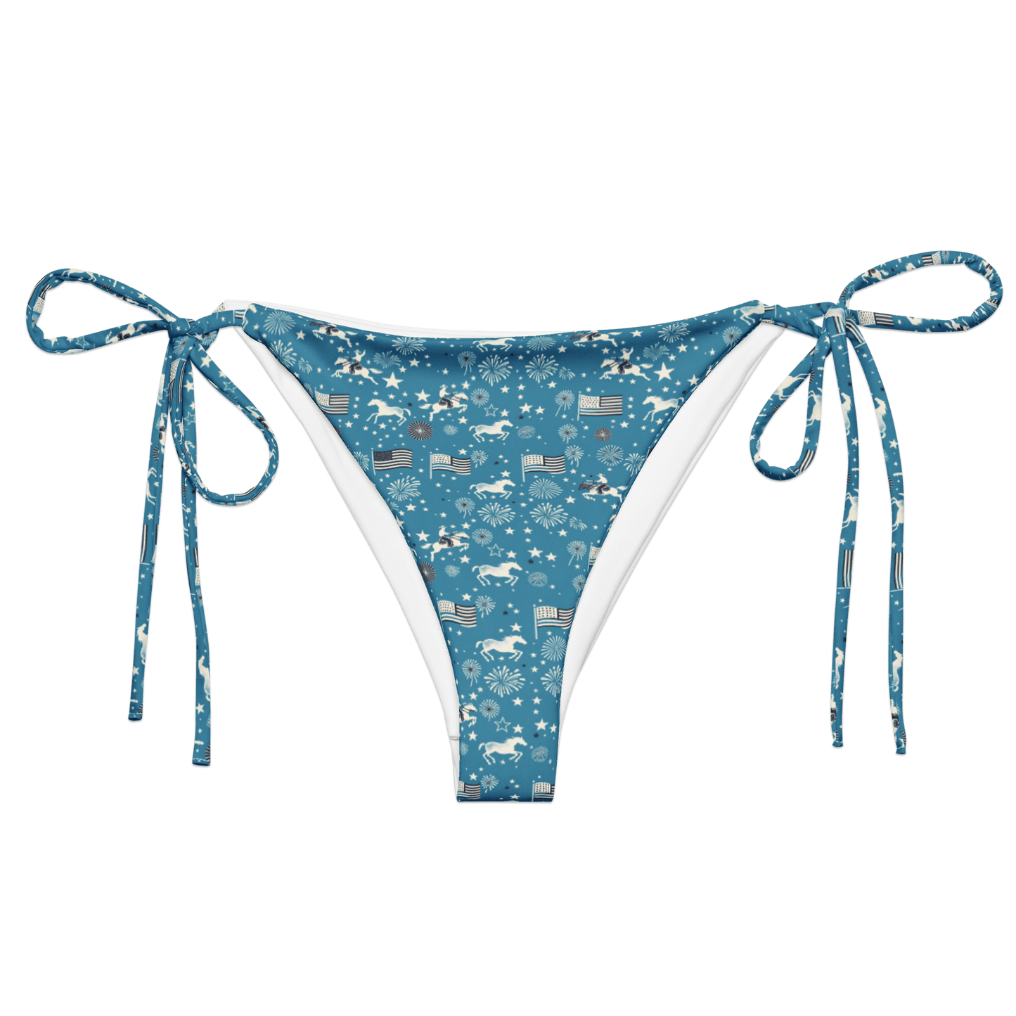 Independence Blues: Fourth of July Cowboy String Bikini Bottom