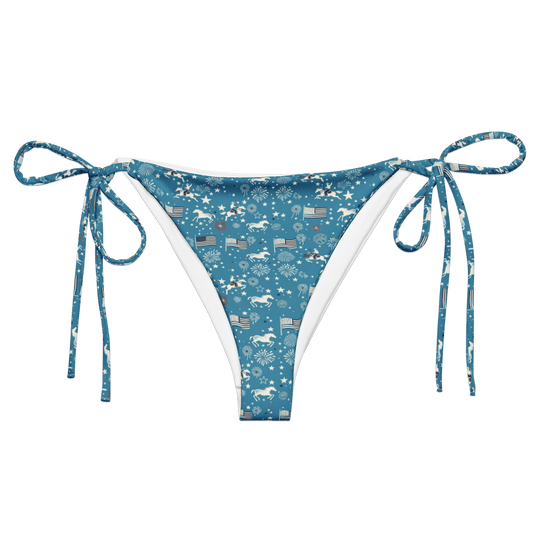 Independence Blues: Fourth of July Cowboy String Bikini Bottom