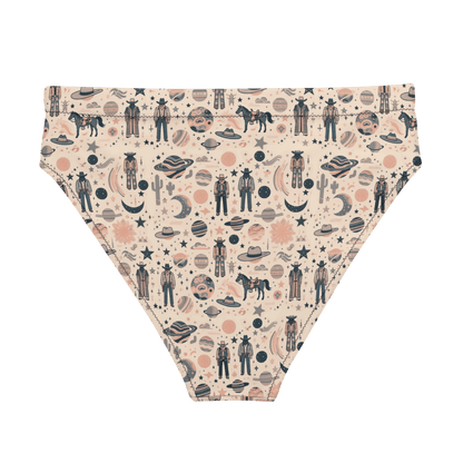 Cosmic Wrangler: Western Space Cowboy High-Waisted Bikini Bottom