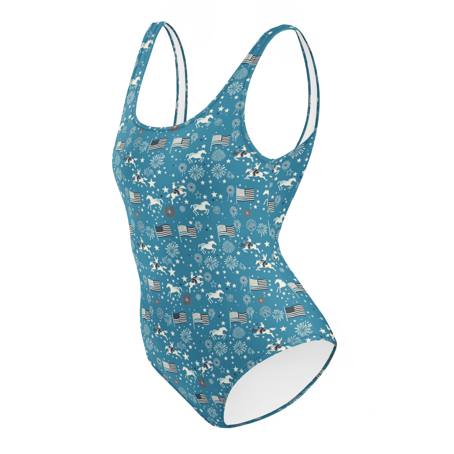 Independence Blues: Fourth of July Cowboy One-Piece Swimsuit