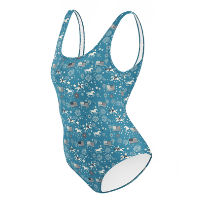 Independence Blues: Fourth of July Cowboy One-Piece Swimsuit