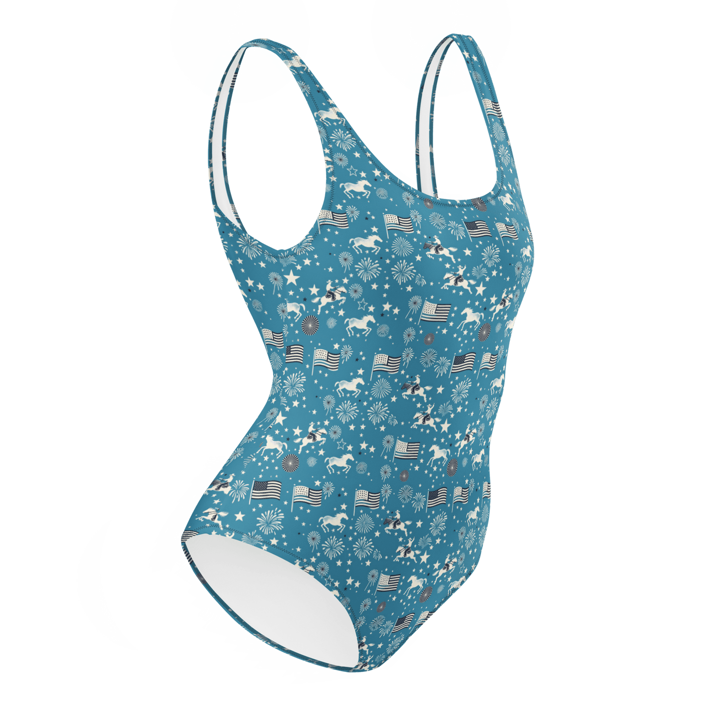Independence Blues: Fourth of July Cowboy One-Piece Swimsuit