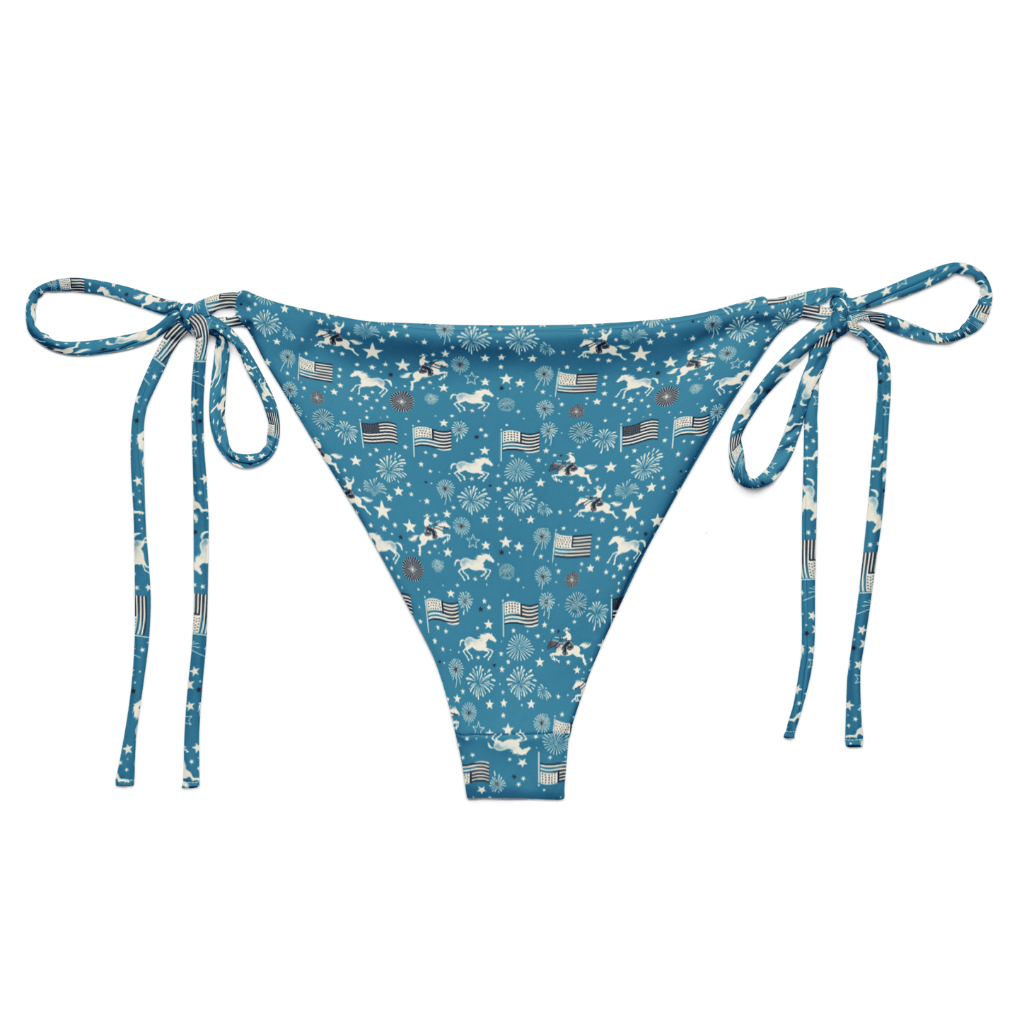 Independence Blues: Fourth of July Cowboy String Bikini Bottom