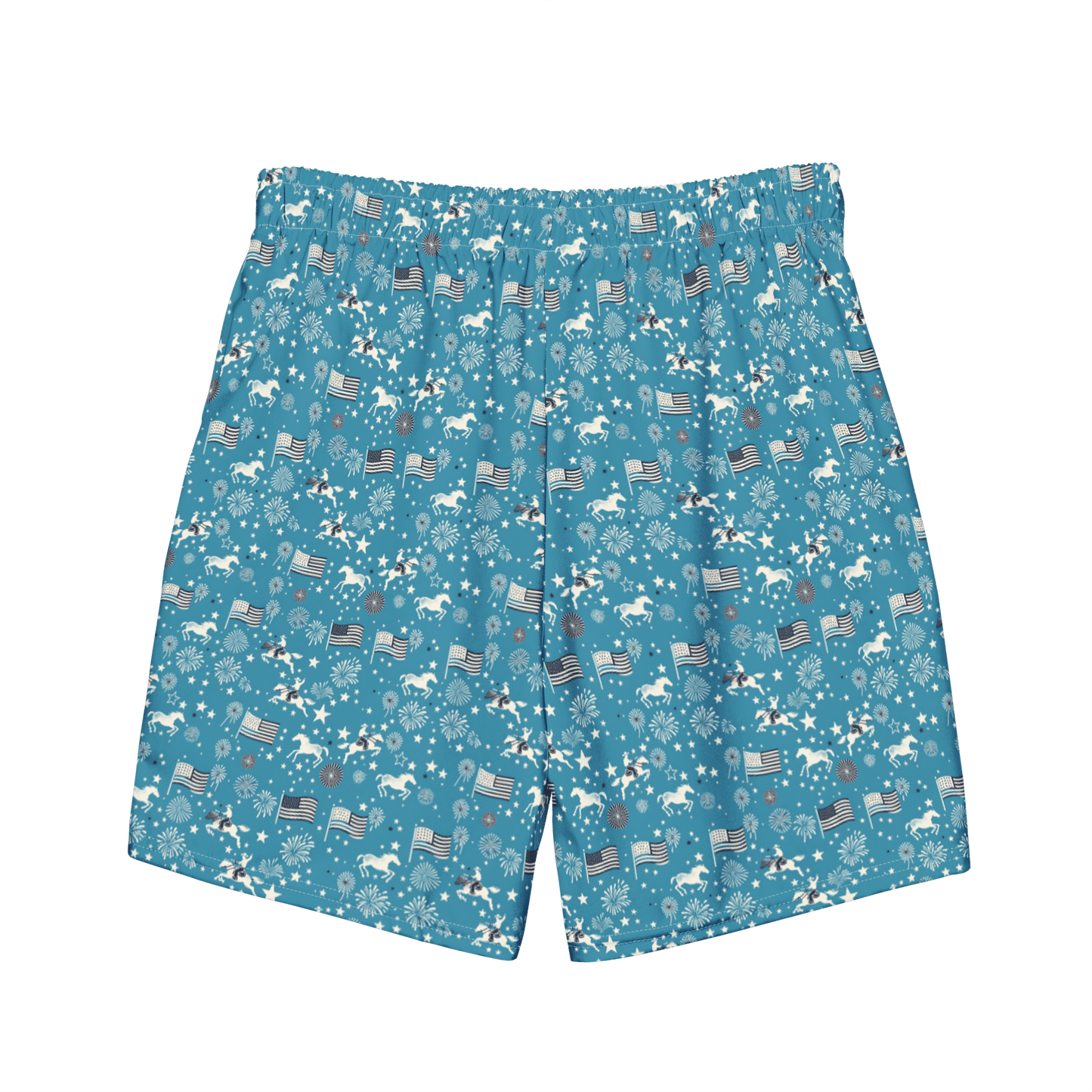 Independence Blues: Fourth of July Cowboy Swim Trunks