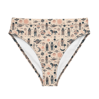 Cosmic Wrangler: Western Space Cowboy High-Waisted Bikini Bottom