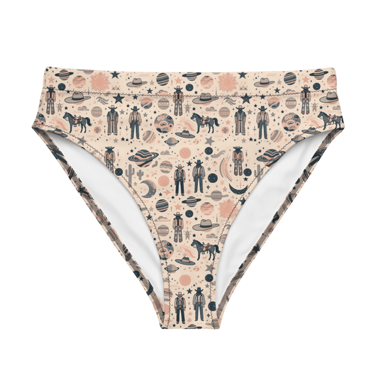 Cosmic Wrangler: Western Space Cowboy High-Waisted Bikini Bottom