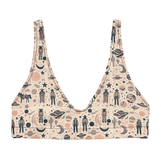 Cosmic Wrangler: Western Space Cowboy High-Waisted Bikini Top