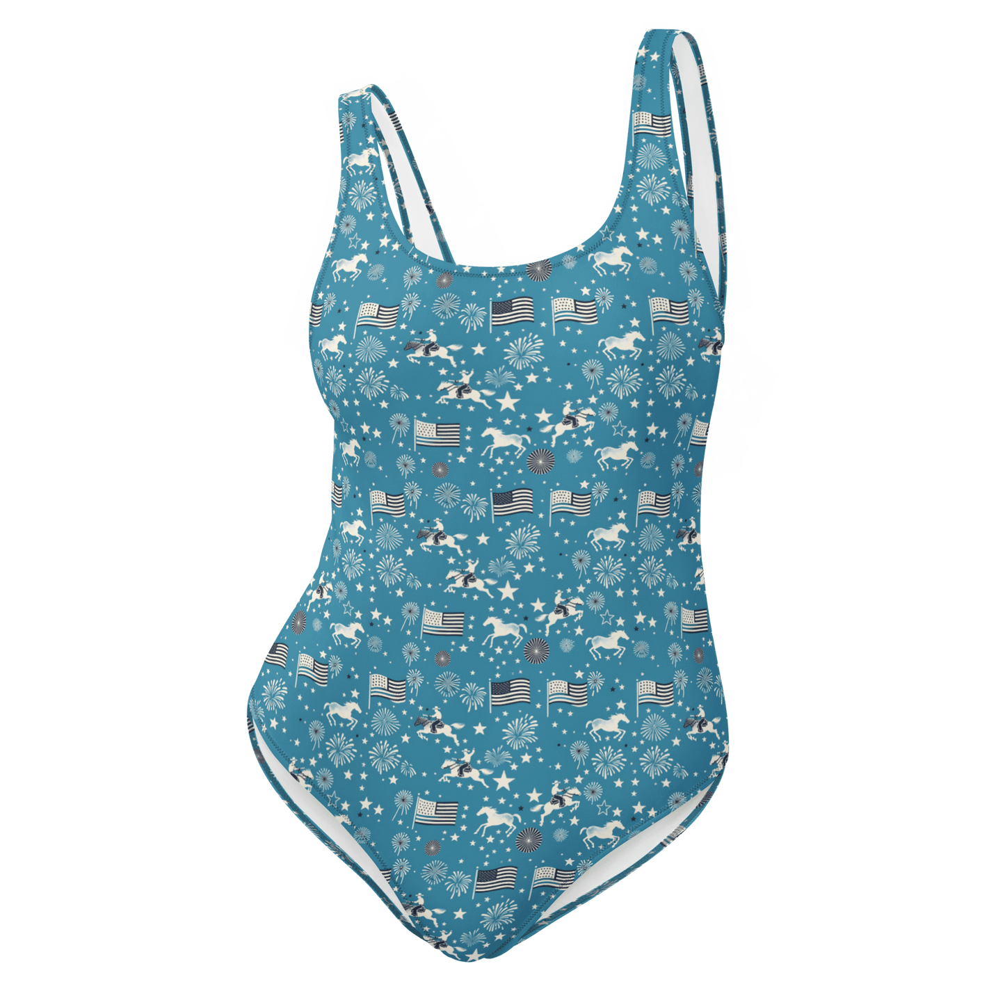 Independence Blues: Fourth of July Cowboy One-Piece Swimsuit