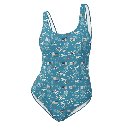 Independence Blues: Fourth of July Cowboy One-Piece Swimsuit