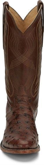 Tony Lama Men's Mccandles Chocolate Brown Full Quill Ostrich Round Toe Exotic Western Boots 8256