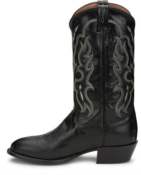 Tony Lama Men's Black Smooth Ostrich Round Toe Western Boots CT871