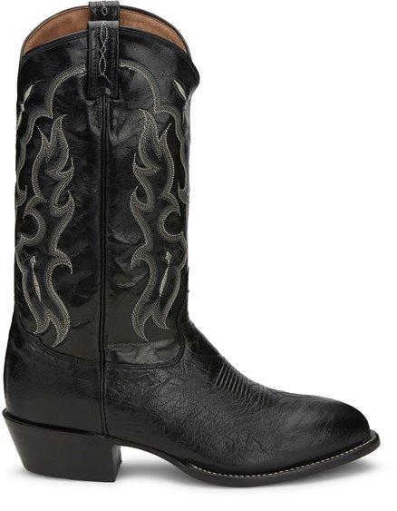 Tony Lama Men's Black Smooth Ostrich Round Toe Western Boots CT871