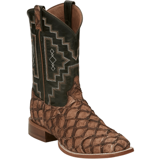 Tony Lama Men's Leviathan Pirarucu Chocolate Exotic Western Boots 6082