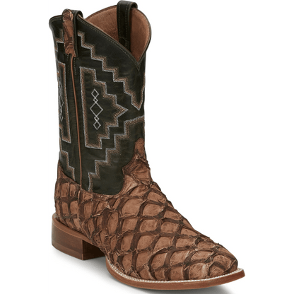 Tony Lama Men's Leviathan Pirarucu Chocolate Exotic Western Boots 6082