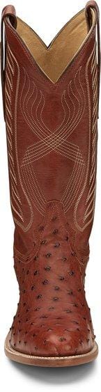 Tony Lama Men's Mccandles Brandy Full Quill Ostrich Round Toe Exotic Western Boots 8257