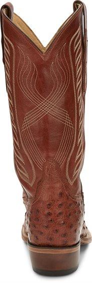 Tony Lama Men's Mccandles Brandy Full Quill Ostrich Round Toe Exotic Western Boots 8257